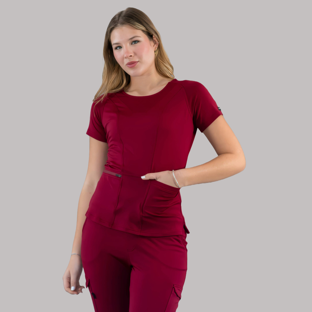 Women's Top 901 Burgundy Super Stretch