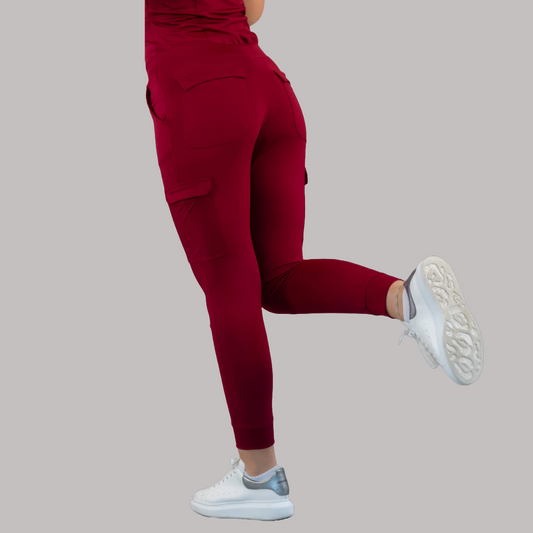 Women's Jogger Pants 901 Burgundy, Super Stretch