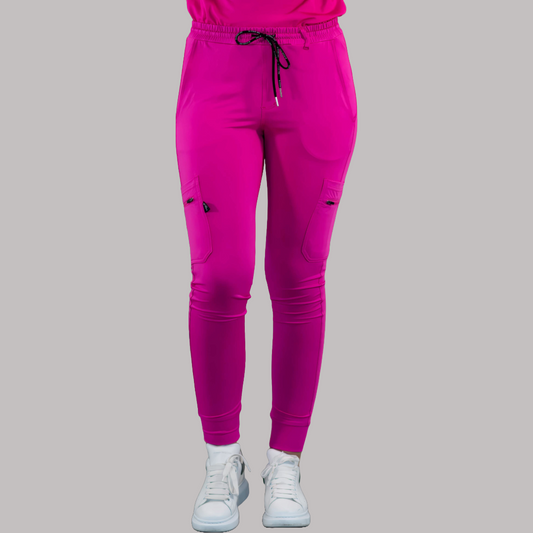 Unisex Relaxed Unisex Jogger 901 Hot Pink, Super Stretch Scrubs