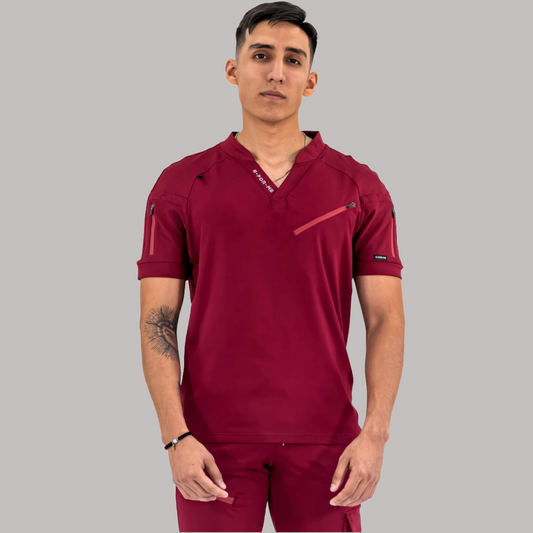 Men's Top 905 Burgundy, Scrubs Super Stretch