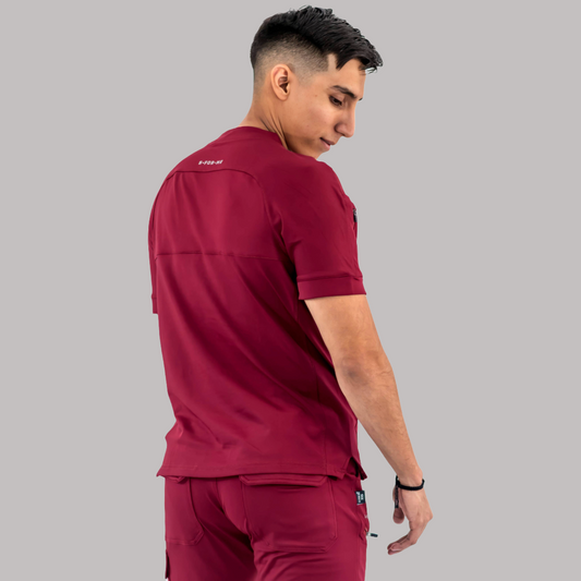 Men's Top 905 Burgundy, Scrubs Super Stretch