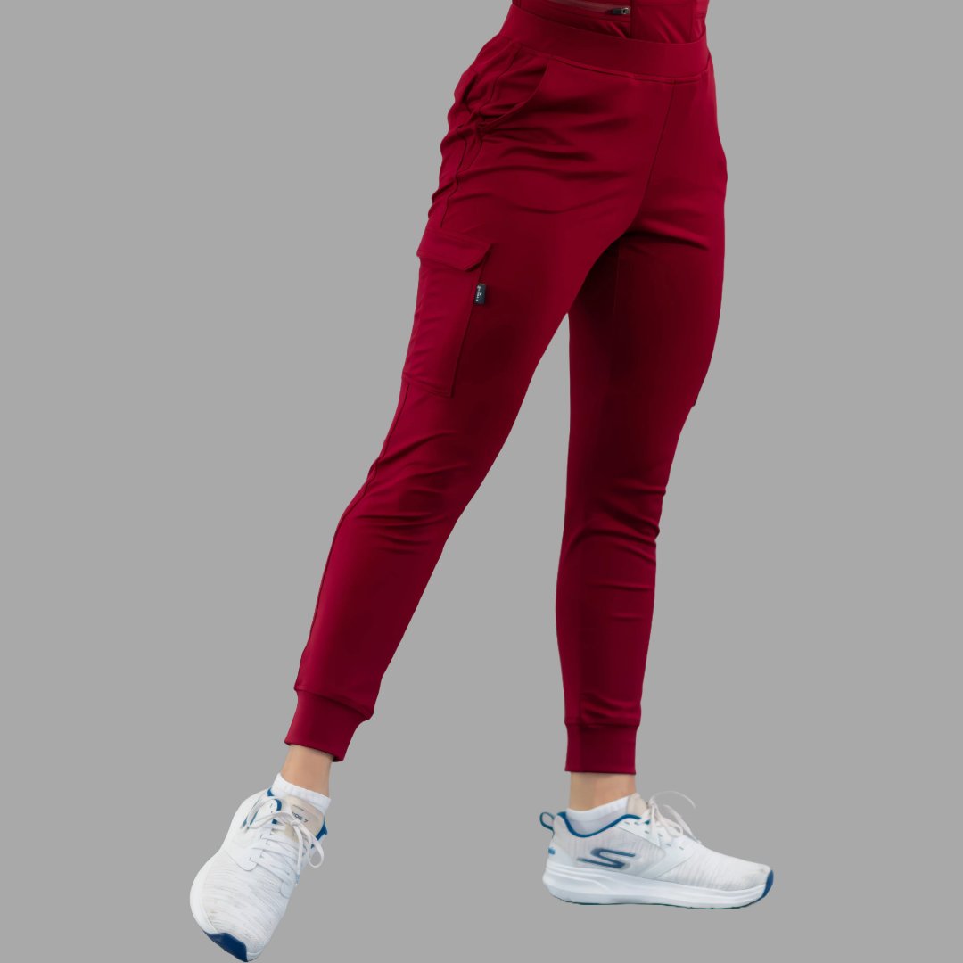 Women's Jogger Pants 901 Burgundy, Super Stretch Scrubs