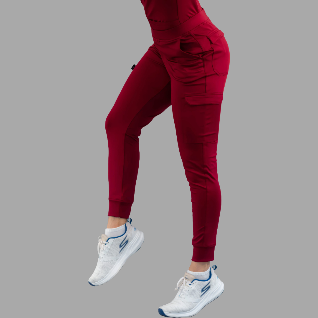 Women's Jogger Pants 901 Burgundy, Super Stretch