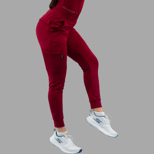 Women's Jogger Pants 901 Burgundy, Super Stretch