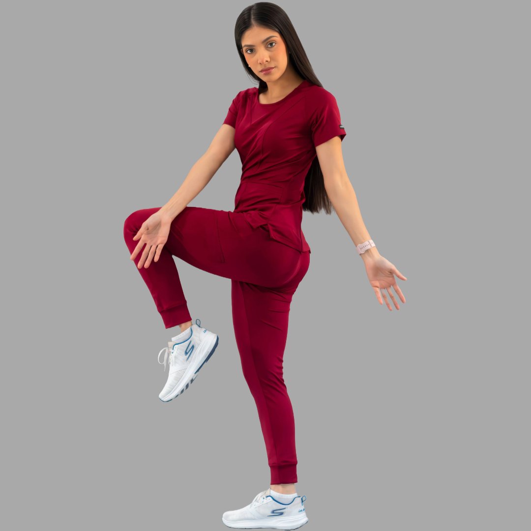 Women's Top 901 Burgundy, Super Stretch Scrubs