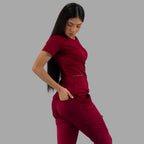 Women's Top 901 Burgundy, Super Stretch Scrubs
