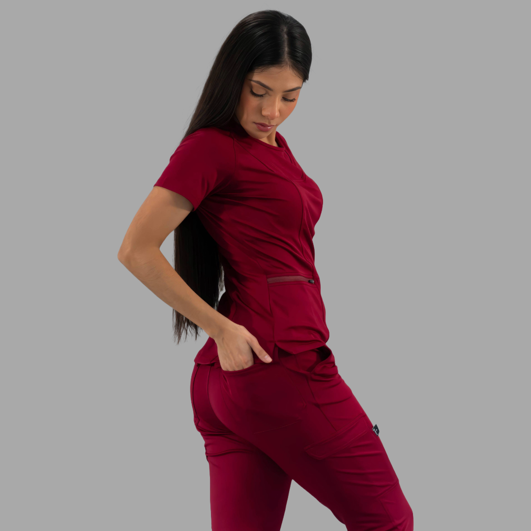 Women's Top 901 Burgundy Super Stretch