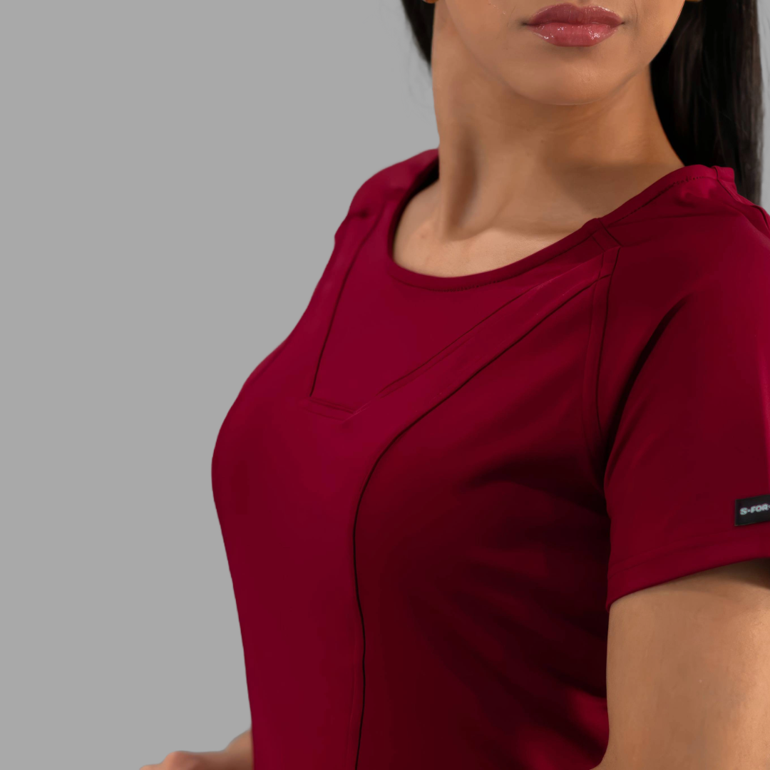 Women's Top 901 Burgundy Super Stretch