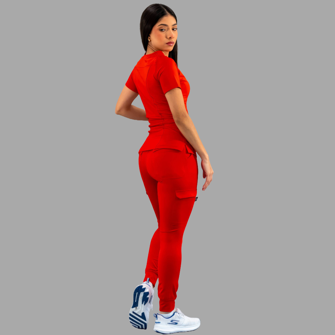 Women's Joggers Pants 901 Red, Super Stretch