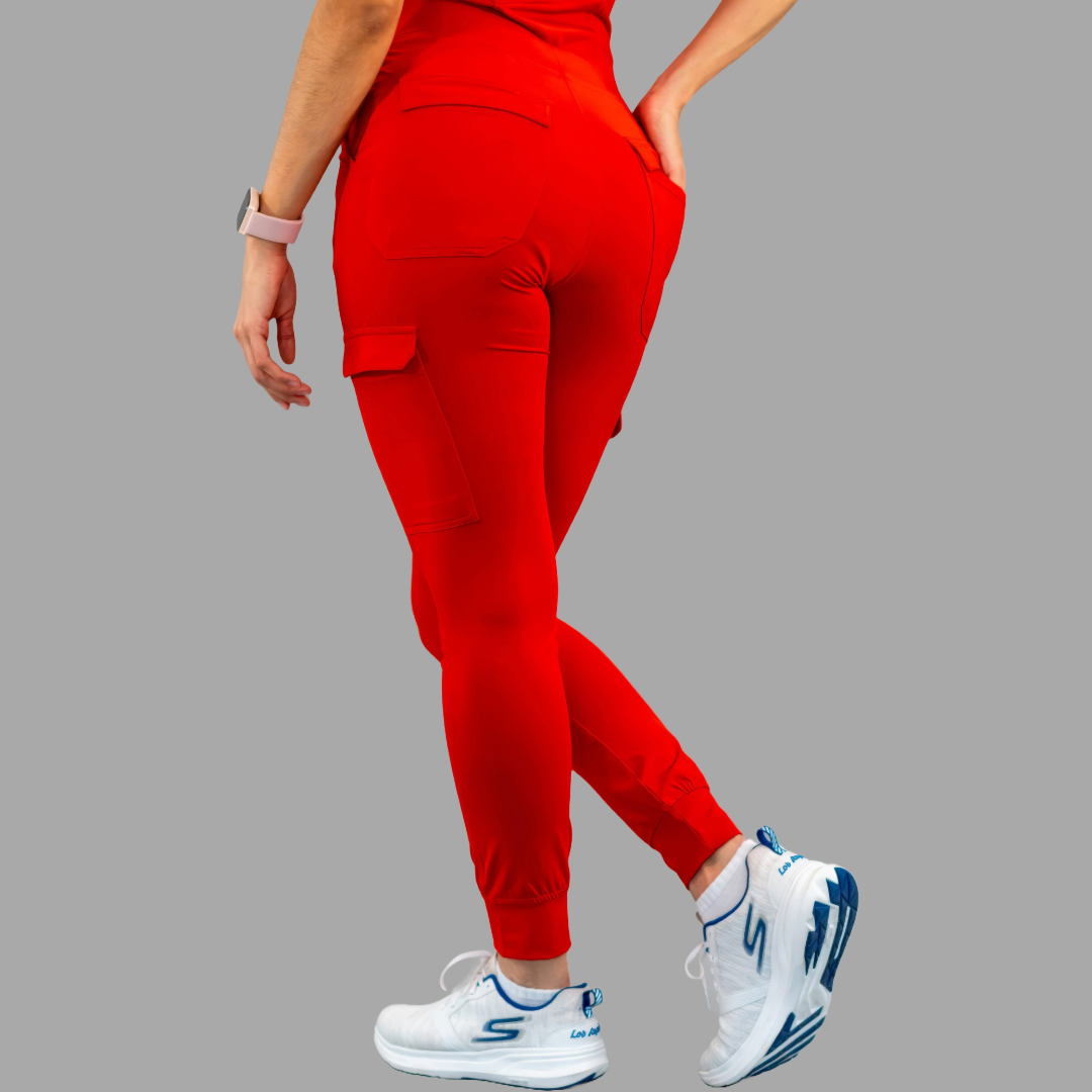 Women's Joggers Pants 901 Red, Super Stretch