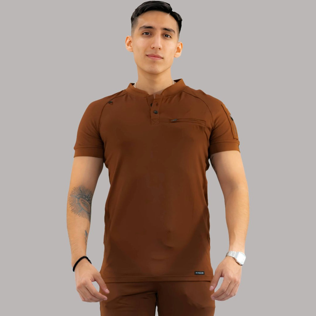 Men's Top 901 Brown Super Stretch, Scrubs 901