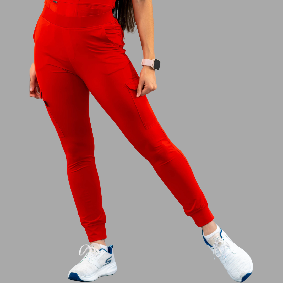 Women's Joggers Pants 901 Red, Super Stretch