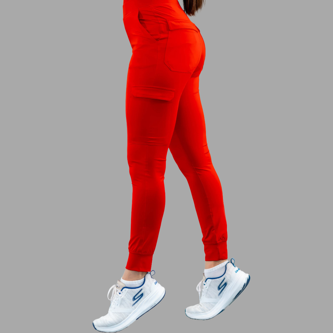 Women's Joggers Pants 901 Red, Super Stretch