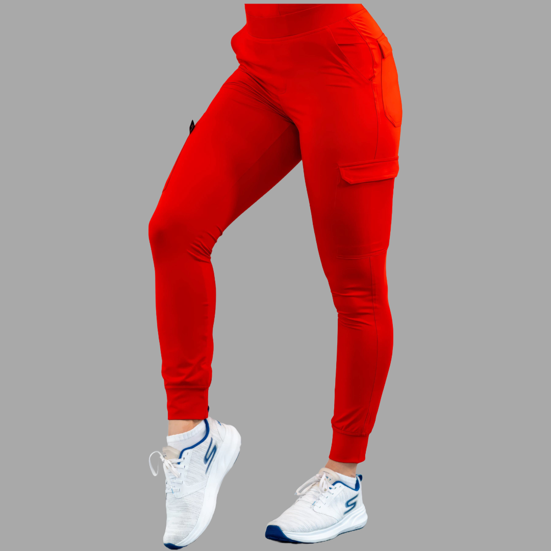 Women's Joggers Pants 901 Red, Super Stretch