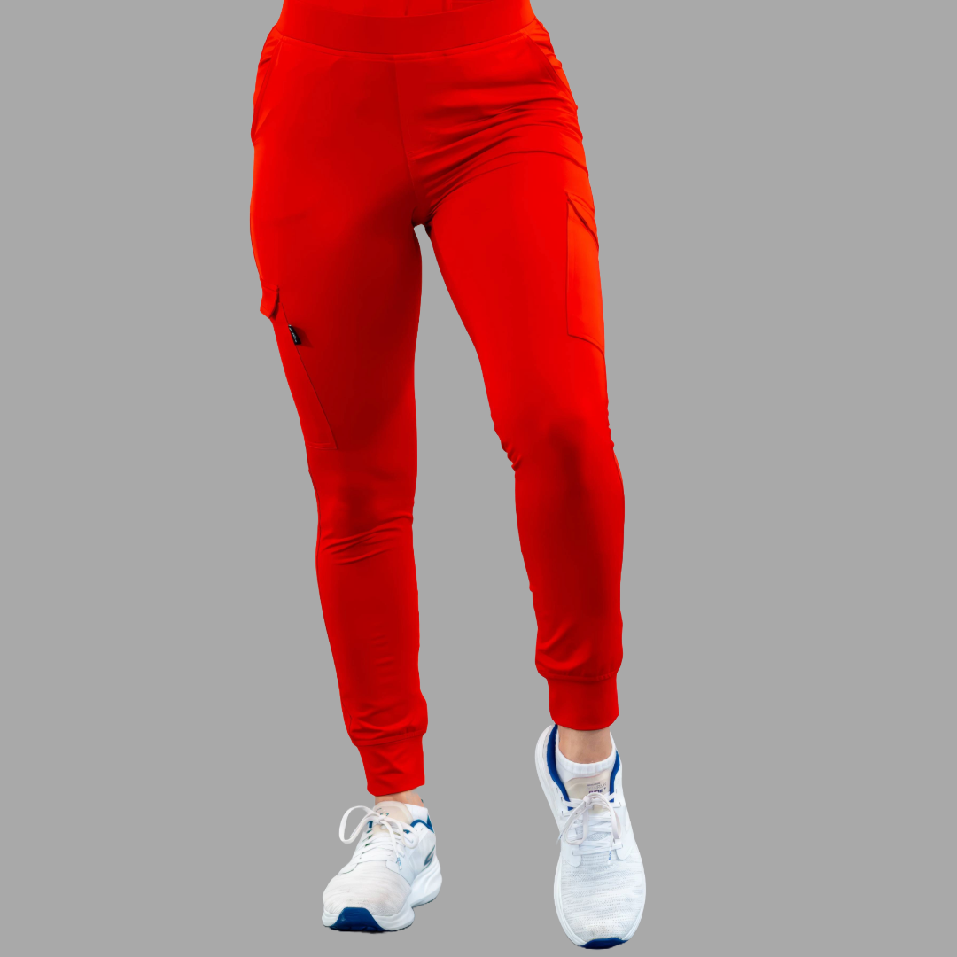 Women's Joggers Pants 901 Red, Super Stretch