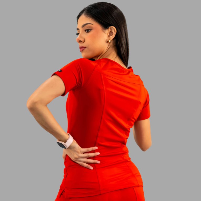Women's Top 901 Red, Super Stretch Scrubs