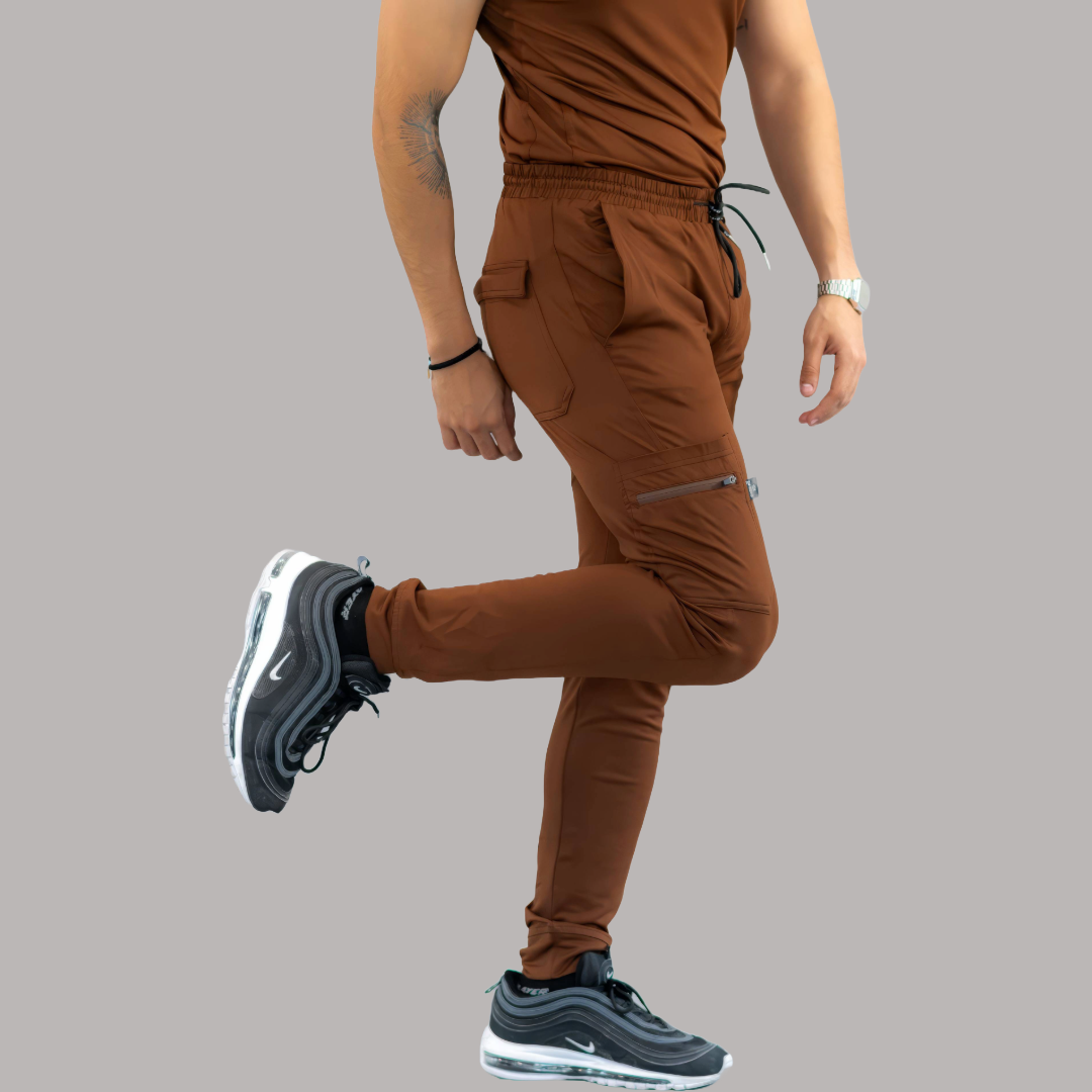 Men's Jogger Pants 901 Brown Super Stretch