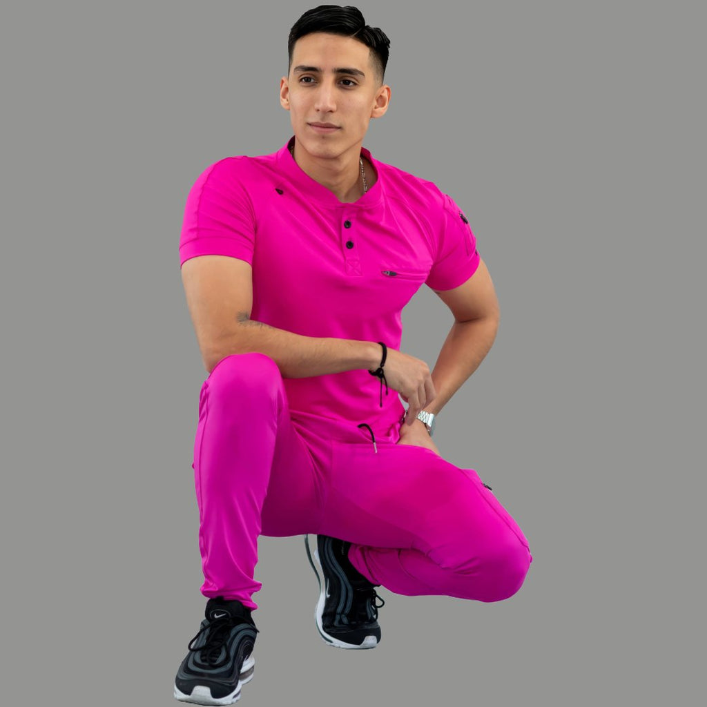 Men's Top 901, Fuchsia Super Stretch, Scrubs 901