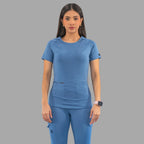 Women's Top 901 Cornflower Blue, Super Stretch Scrubs