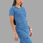 Women's Top 901 Cornflower Blue, Super Stretch Scrubs