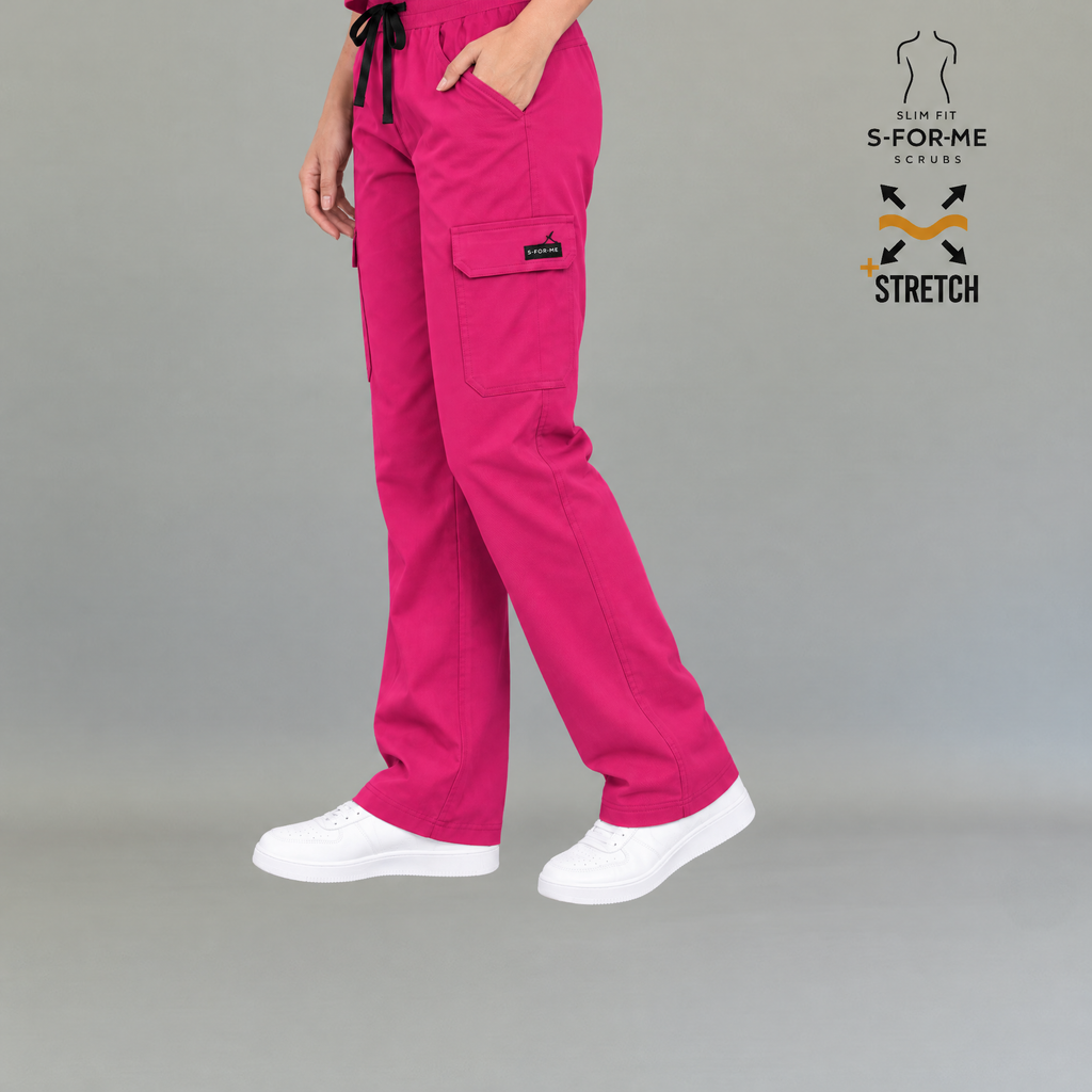 Women's Scrub Pants 940 Fuchsia Super Stretch | Cargo — view 2 de 7