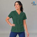 Women's Scrub Top 502 Bottle Green Lightweight