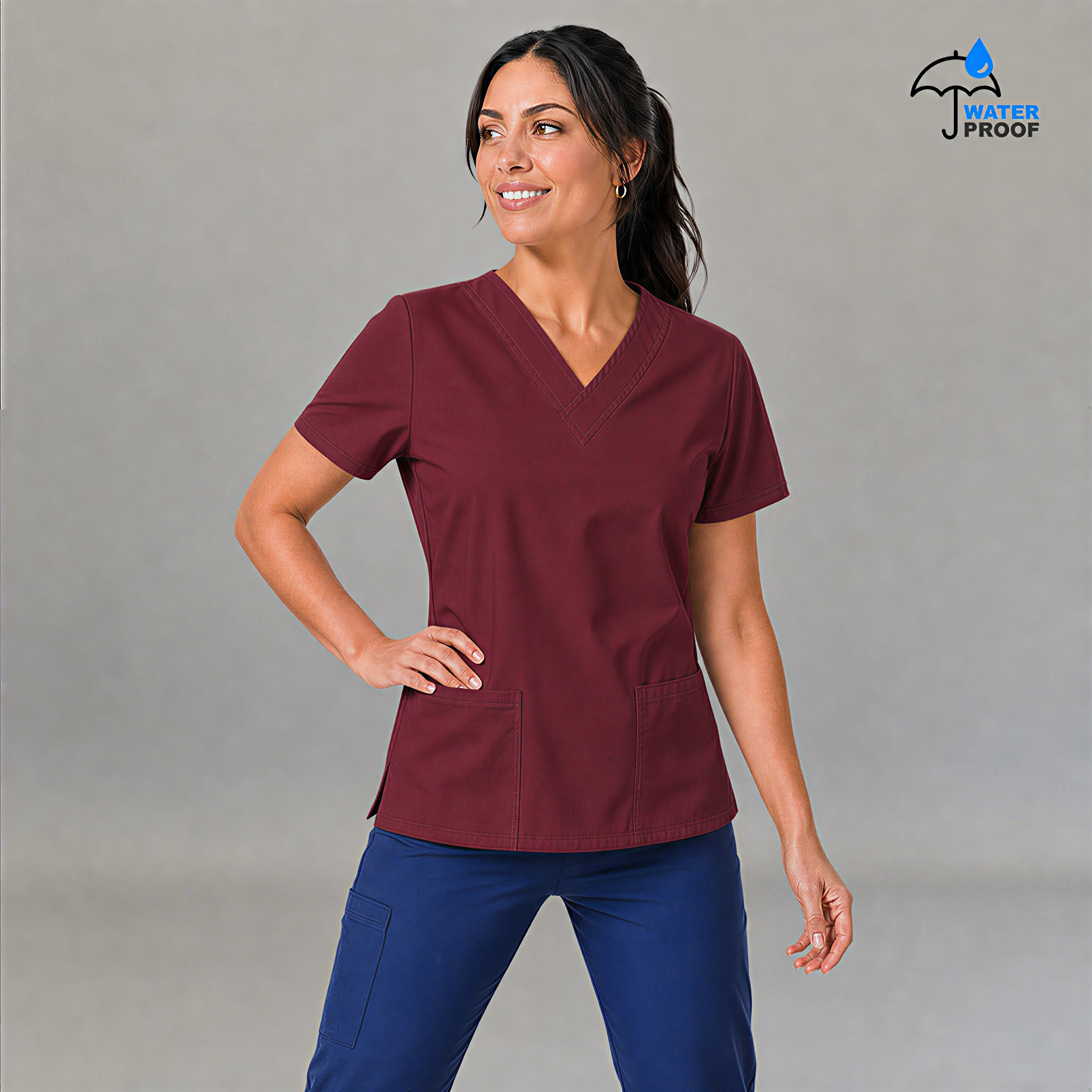 Women's Scrub Top 502 Maroon Lightweight
