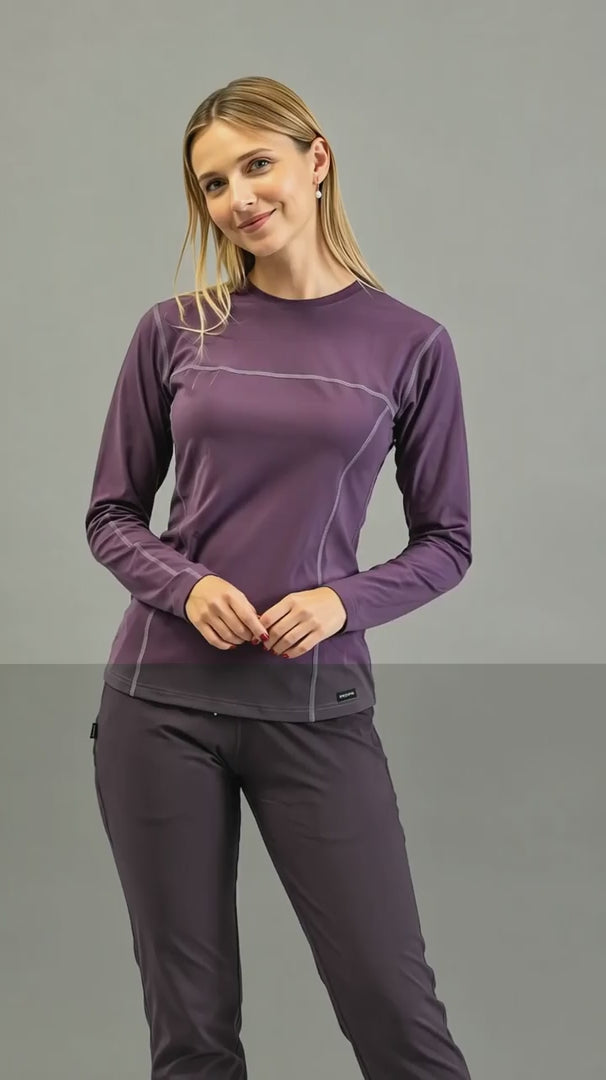 Women's Long Sleeve Underscrub | Purple Super Stretch