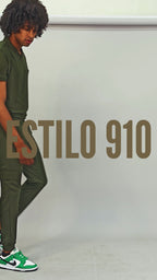 Men's 910 Olive Green Super Stretch Scrub Top