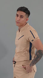 Men's Top 905 Beige, Scrubs Super Stretch