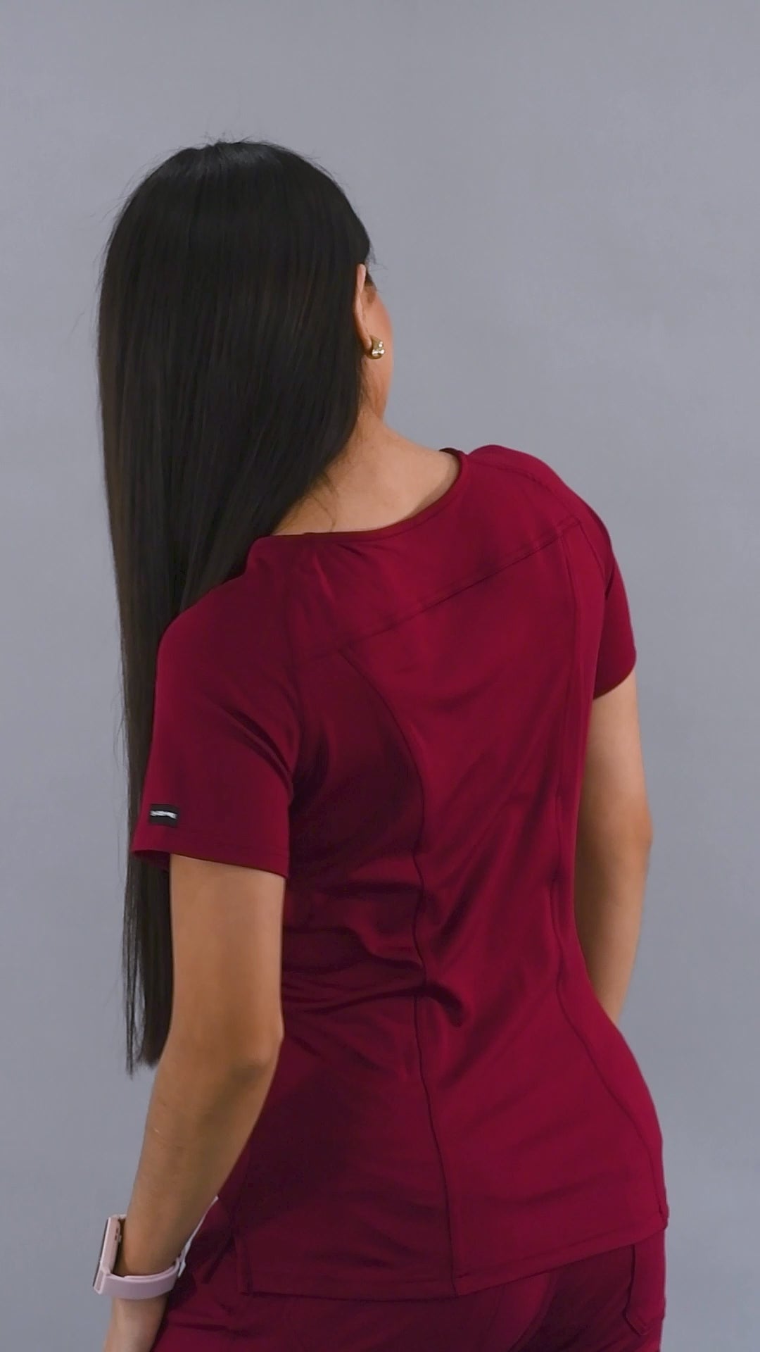 Women's Top 901 Burgundy, Super Stretch Scrubs