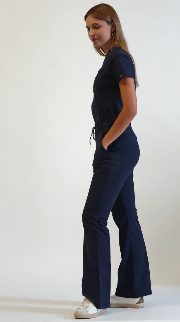 Women’s 915 Super Stretch Navy Blue Flare Scrub Pants
