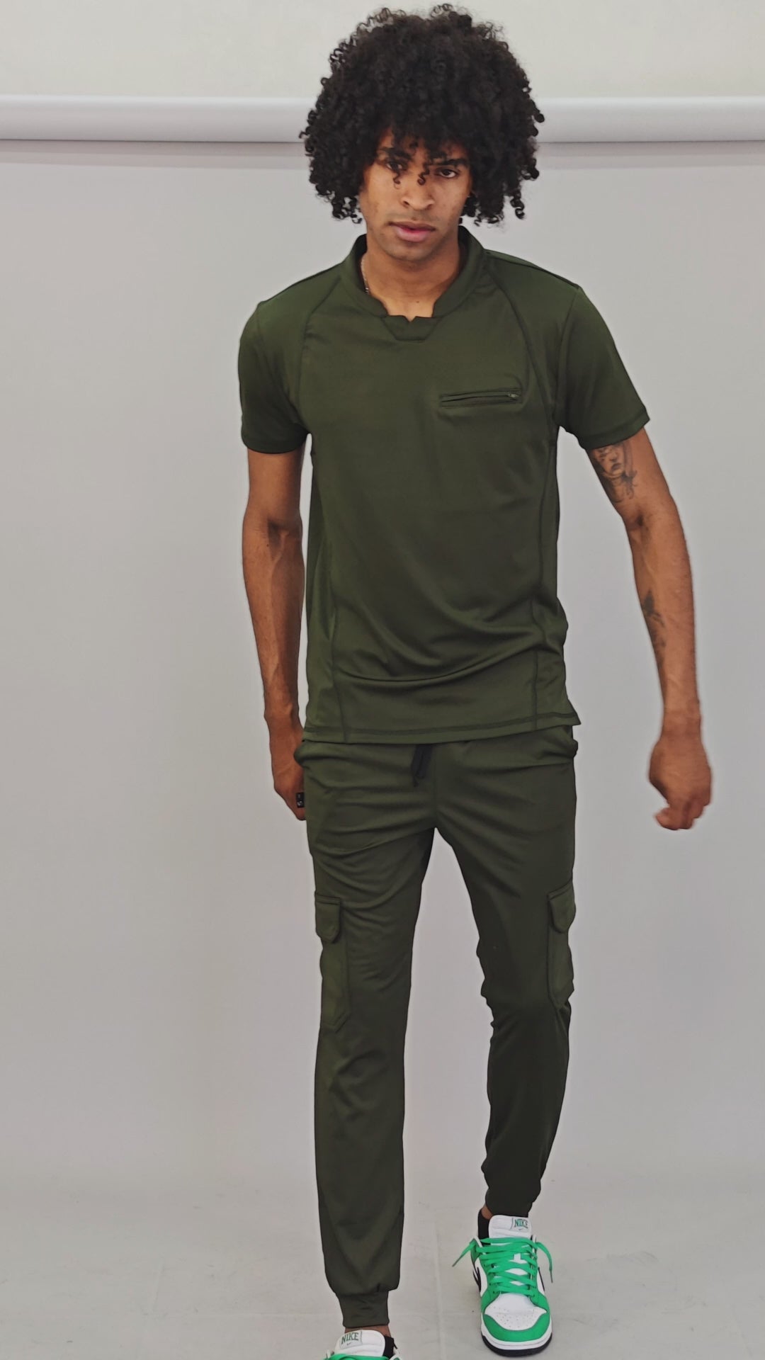 Men's 910 Olive Green Super Stretch Scrub Top