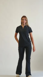 Women’s 915 Super Stretch Black Flare Scrub Pants