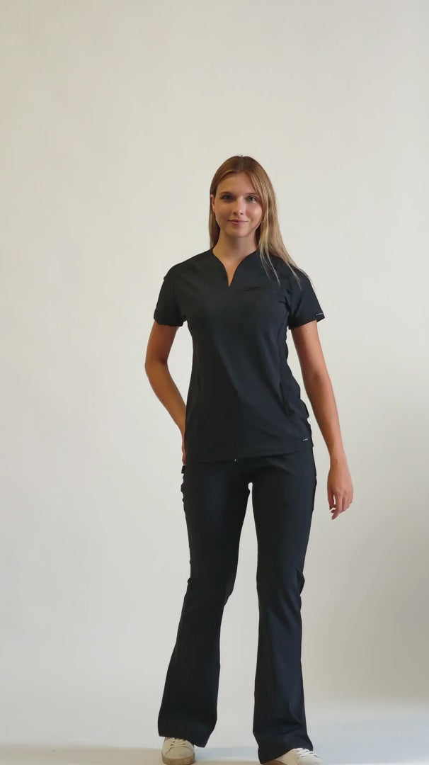 Women’s 915 Super Stretch Black Flare Scrub Pants