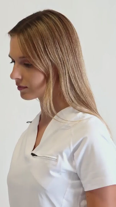 Women's Top 915 White, Super Stretch Scrubs