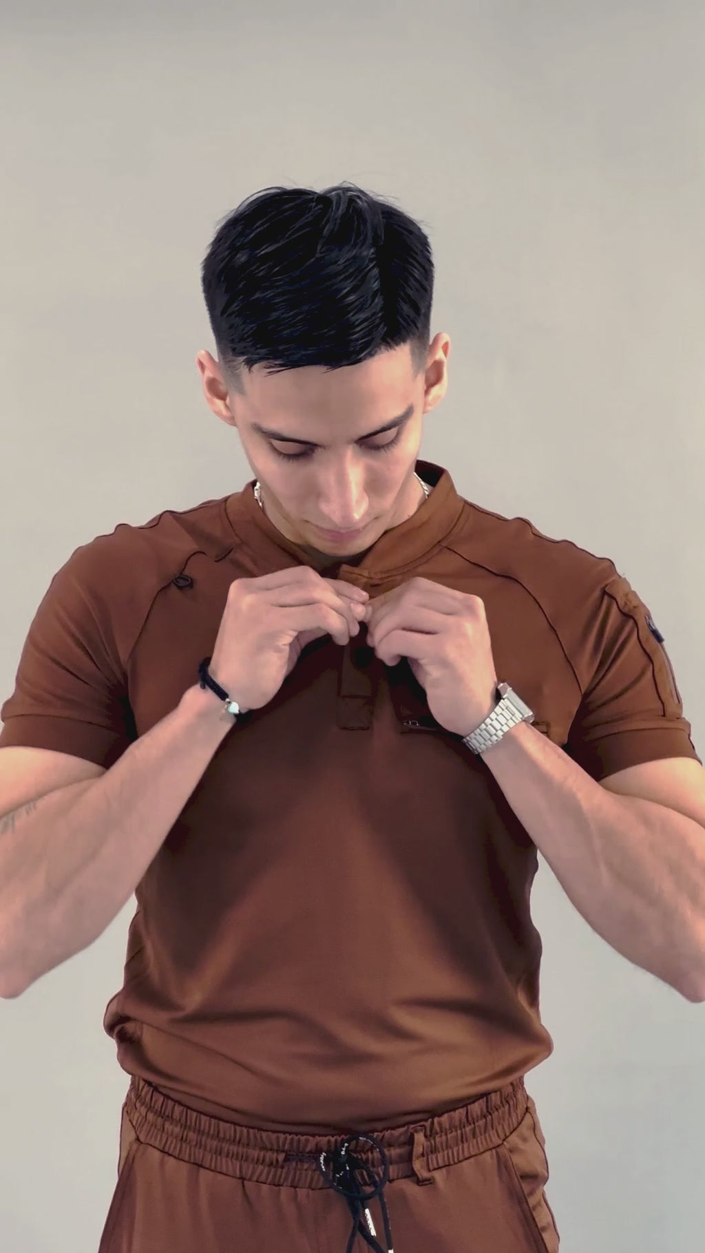Men's Top 901 Brown Super Stretch, Scrubs 901