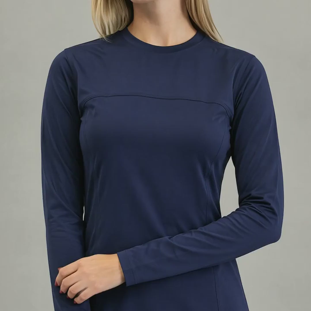 Women's Long Sleeve Underscrub | Navy Super Stretch