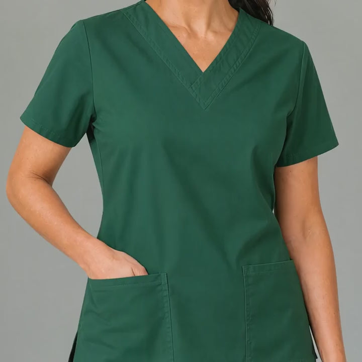 Women's Scrub Top 502 Bottle Green Lightweight