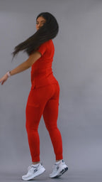 Women's Top 901 Red, Super Stretch Scrubs