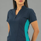 Women's Top 930 Navy Blue - Teal Green Super Stretch, Scrubs 930