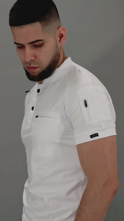 Men’s 901 White Super Stretch Scrub Top