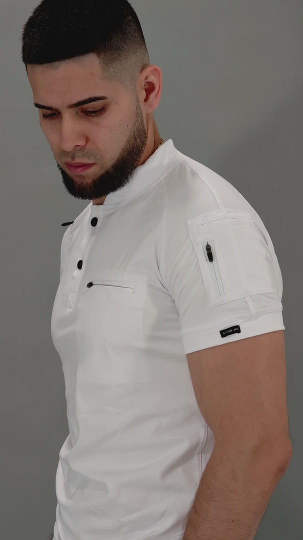 Men’s 901 White Super Stretch Scrub Top