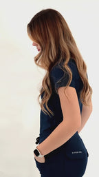 Women’s 905 Navy Blue Super Stretch Scrub Top