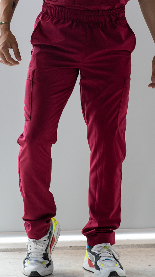 Men's Pants Burgundy 6 Pockets